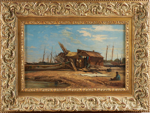 ALEXEI PETROVICH BOGOLJUBOFF (18241896). Fishing village in Astrahan