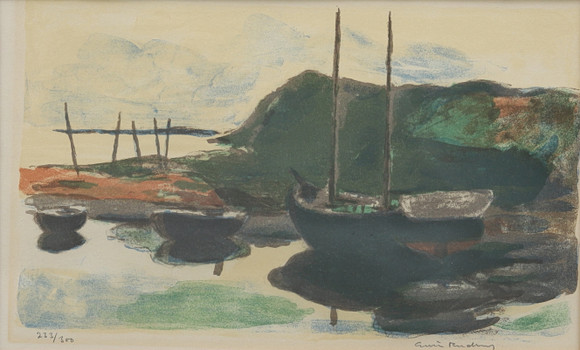 GUSTAV RUDBERG. Motif from Ven. Color lithography. Signed. 233/300. Art ...