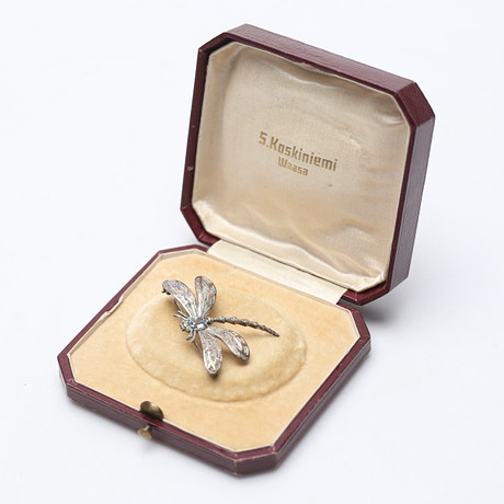 BROSCH, silver med sten, ”trollslända”, 1900-tal. Smycken & Ädelstenar ...
