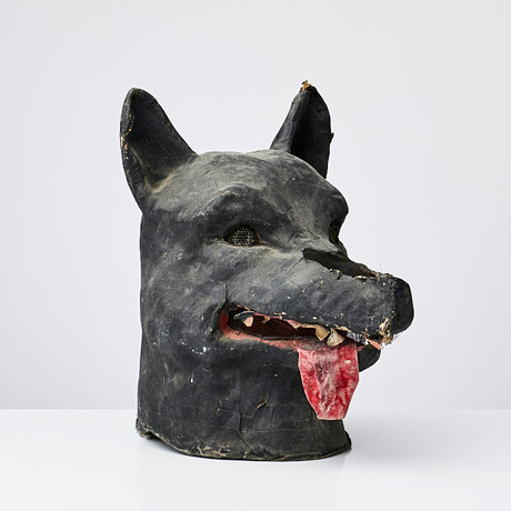 MASK, 1900-talets mitt, papier mache, föreställande varg, bemålad ...