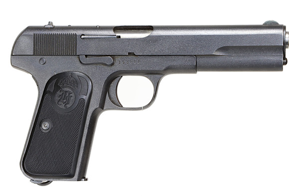 PISTOL, Halvautomatisk, fabrikat Husqvarna, modell 1907, kaliber 9x20, tillv.nr 103222, se-nr SE1835223.