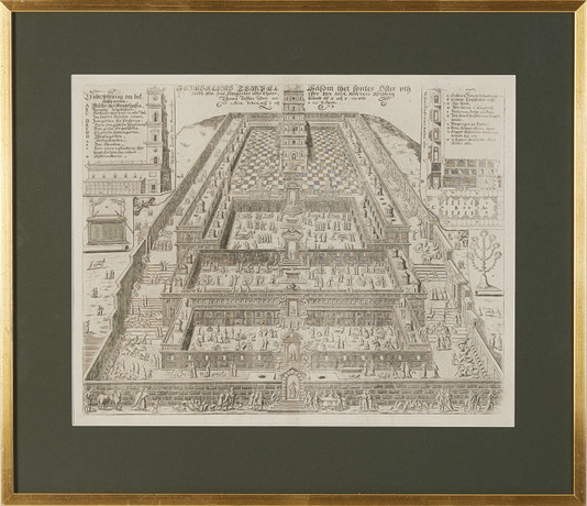 TEMPLE OF JERUSALEM, engraving from Charles XII's Bible in 1703. Books ...