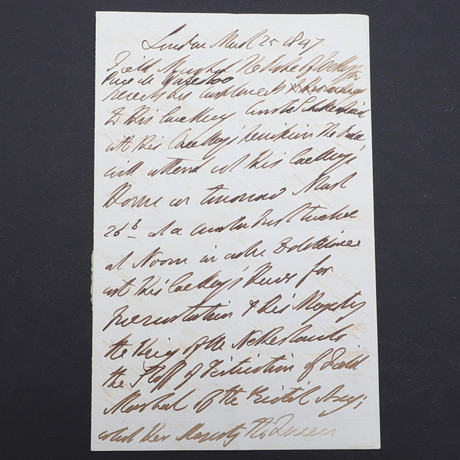 Lettre Manuscrite Originale Signée Duc De Wellington - Certification PSA/DNA - Collection Historique