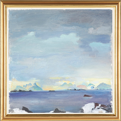 rolf-swedberg-kustlandskap-med-berg-i-horisont-olja-p-duk-signerad