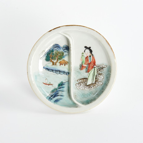 DISH, porcelain, China, Tongzhi (1862–1874), two-part form, decoration ...
