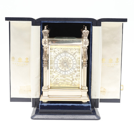 A SOLID SILVER CASED CANOPY TABLE CLOCK. Clocks & Watches - Mantel ...