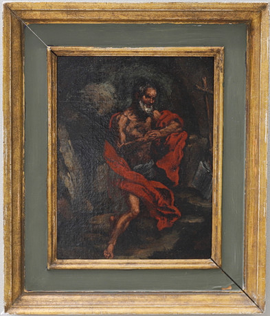 GIUSEPPE RIBERA. Hans efterföljd, Hieronymus i bön, olja på duk lagd på ...