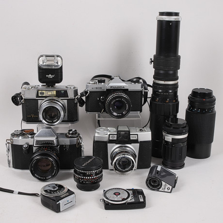 CAMERAS with accessories, A Collection. Photo, Cameras & Lenses ...