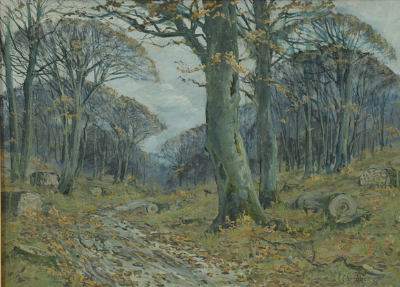 CHRISTIAN FABER. Autumn motif, oil on canvas, signed and dated. Art
