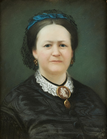 MARIA RÖHL. Retrato femenino, pastel, firmado M Röhl 1874. Arte ...