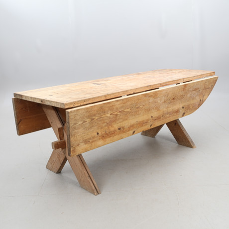 COFFEE TABLE, with flaps, pine, first half of the 20th century ...