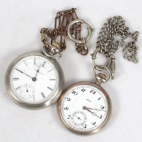 fickur-2-st-vitmetall-elgin-national-watch-co-usa-och-eros-schweiz