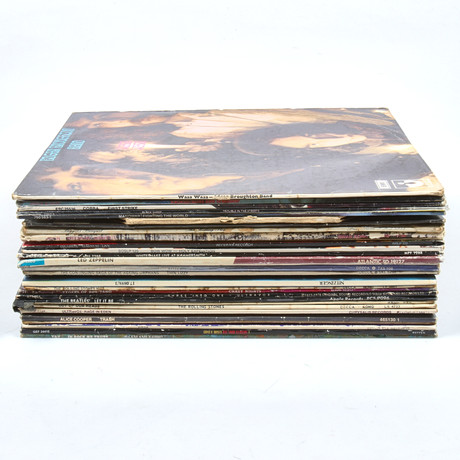 LP-SKIVOR, ca 30 st, bl.a. Thin Lizzy, Magnum, Led Zeppelin, Rolling ...