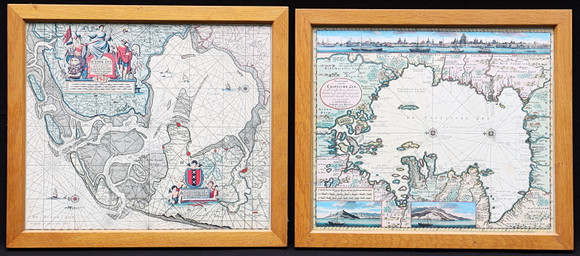 FRAMED MAPS, a pair, print after maps. Art - Other - Auctionet
