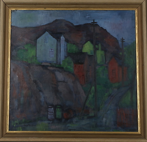 HANS ROOTH. house in twilight, oil on canvas, signed and dated Hans ...