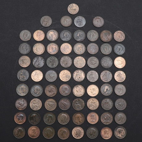 A DATE RUN OF LATE VICTORIAN AND LATER FARTHINGS. Coins, Medals ...