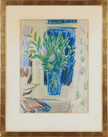 BENGT HAMRÉN (1898-1985). Still life with flowers, crayon, signed ...
