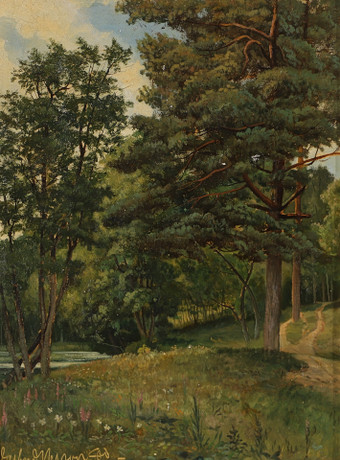 valfrid-nelson-forest-lot-oil-on-metal-sheet-signed-art-paintings