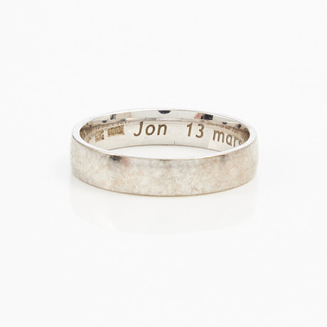 SR1042 - Bred slät ring i vitguld 14K 220-2 - Smal slt frlovningsring i ...