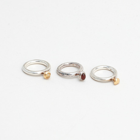 RINGAR, 3 st, Pia Rauff, Danmark. Smycken & Ädelstenar - Ringar - Auctionet