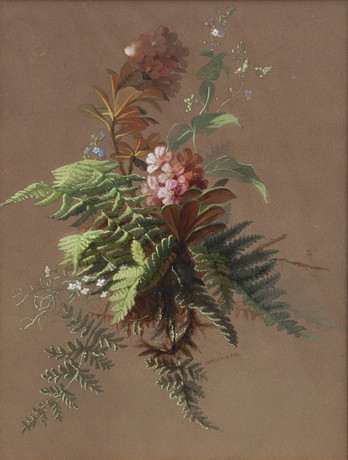 MARIA TERESA HEGG (1829-1911). EN SPRAY AV SKOGSBLOMMOR. Konst - Måleri ...