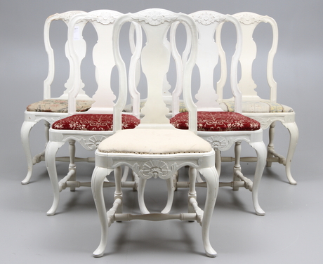 STOLAR, 6 st, rokokostil, 1900-talets första kvartal.