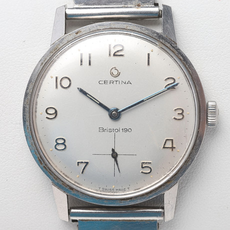 Cadran De Montre Certina Bristol 190 - Argenté - Mouvement Suisse - Pour Homme Sportif