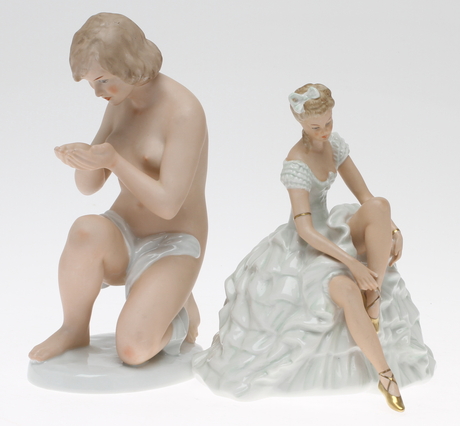 FIGURINER, 2 st, porslin, Wallendorf, 1900-tal.