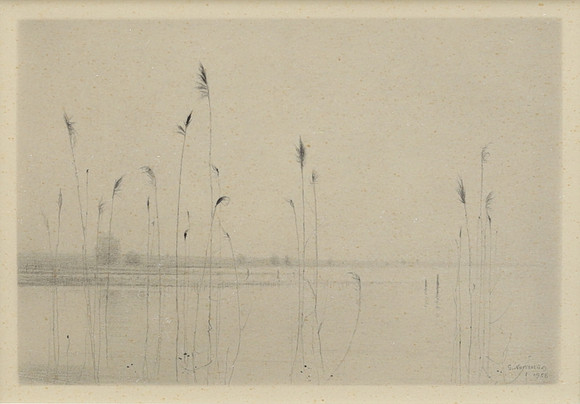 GUNNAR NORRMAN. Coastal landscape drawing, signed and dated 1958. Art ...