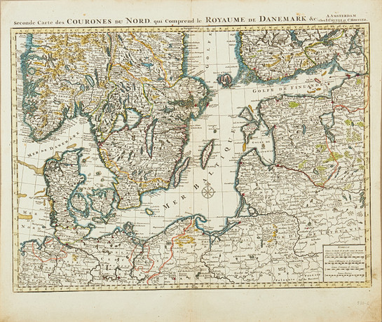 MAP OF SCANDINAVIA AND THE BALTICS, ca 1740, after Delisle. Books, Maps ...