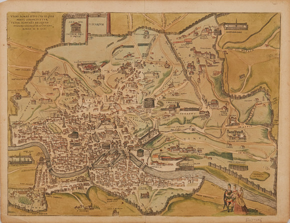 MAP OF ANCIENT ROME BY BRAUN - HOGENBERG, ca 1575. Books, Maps ...