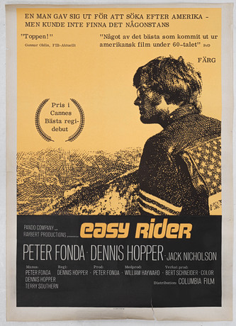 EASY RIDER, original movie poster, Stockholm 1969. Art - Other - Auctionet