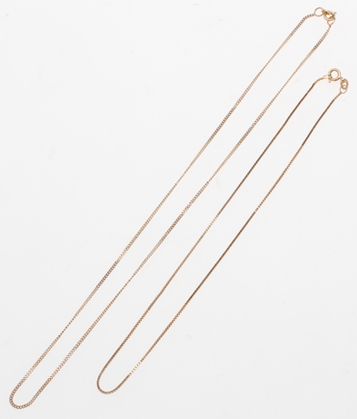 KEDJOR, 2st, 18k guld, vikt ca 6 gram.