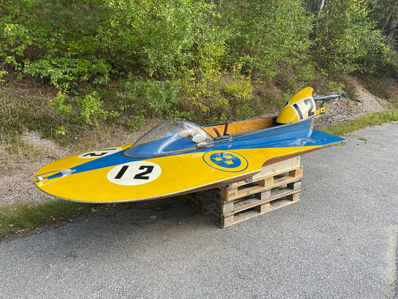 RACERBÅT MED MOTOR, motor König, Tyskland, 1950-tal. Fordon, Båtar ...