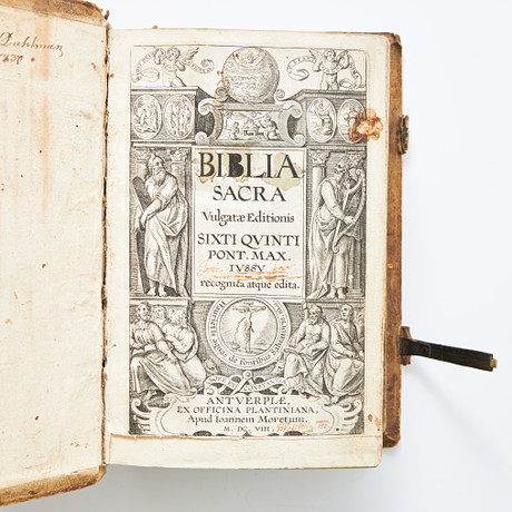 BIBLE IN LATIN PLANTIN 1608 in contemporary binding. Books, Maps ...