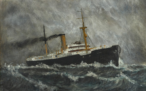 HARALD AXEL SOLLENBERG (1898 - 1964). Ship portrait S/S Japan, oil on ...