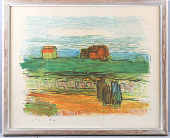 CARL KYLBERG. Landskapsmotiv, färglitografi. Konst - Grafik - Auctionet