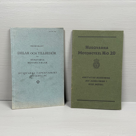 HUSQVARNA MOTORCYKLAR, 2 st, broschyrer, 1920-tal.