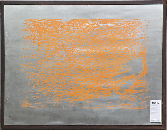 LARS ROLF. Composition in yellow against a silver background. Color ...