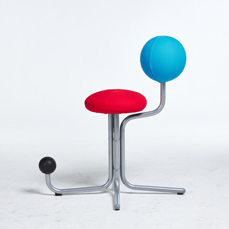 PETER OPSVIK. WORK CHAIR, “Globe Two”, Globe Concept, chromed frame ...