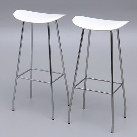 A pair of bar stools, labelled Offect, 2017. Furniture - Armchairs ...