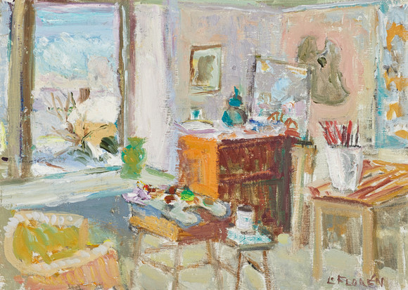 LARS FLORÉN (1899-1979), I ateljén, signerad L.FLORÉN. Konst - Måleri ...