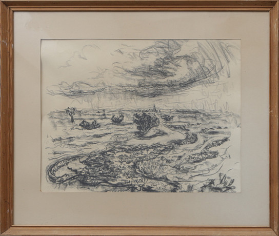 SVEN SVENSSON. TECKNING, kol, signerad. Konst - Teckningar - Auctionet