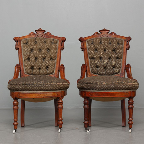 TWO WALNUT CHAIRS, Neo-Renaissance, late 19th century. Furniture ...