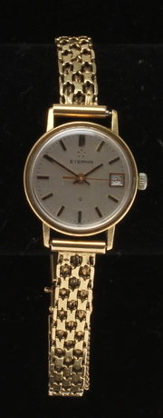 DAMARMBANDSUR, Eterna, 18k guld samt armband i 18k guld. Tot vikt 24 gram.