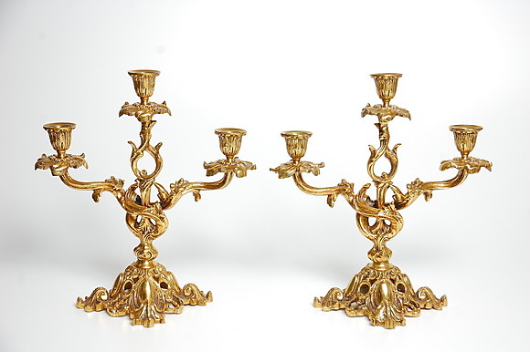 CANDELABROS, 1 par, estilo rococó, siglo XX. Lámparas e Iluminación ...