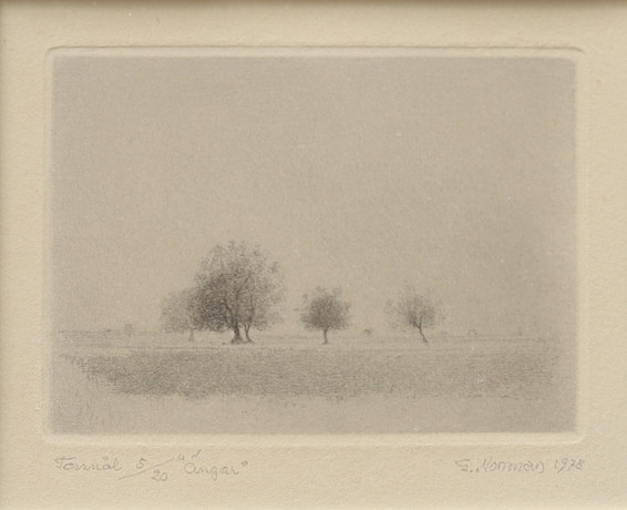 GUNNAR NORRMAN. “Meadows”, dry needle no. 5/20, signed and dated 1978 ...