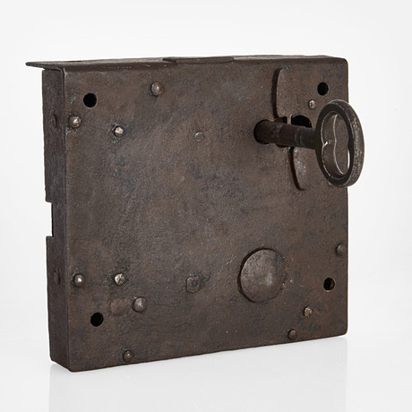LÅS, 17/1800-tal, med nyckel. Allmoge - Övrigt - Auctionet