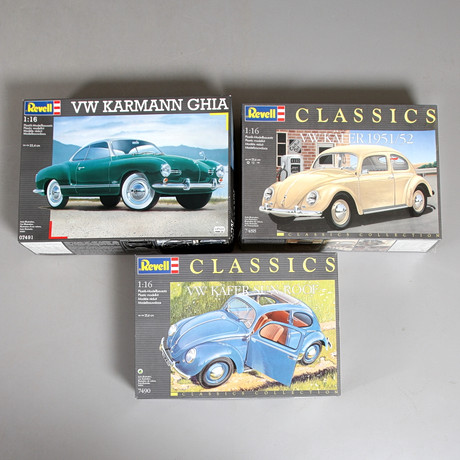 A set of 3 model kits, Revell, 1:16, 20th century. Toys