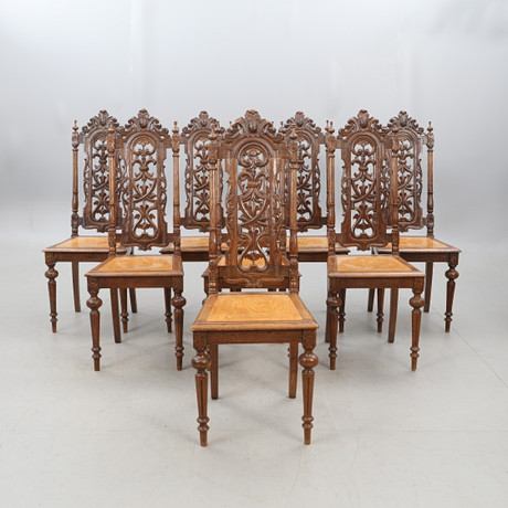 A set of eight Neo-Renaissance chairs, late 19th century. Furniture ...